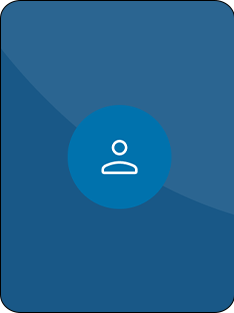 Placeholder for faculty photo Icon of human on blue background