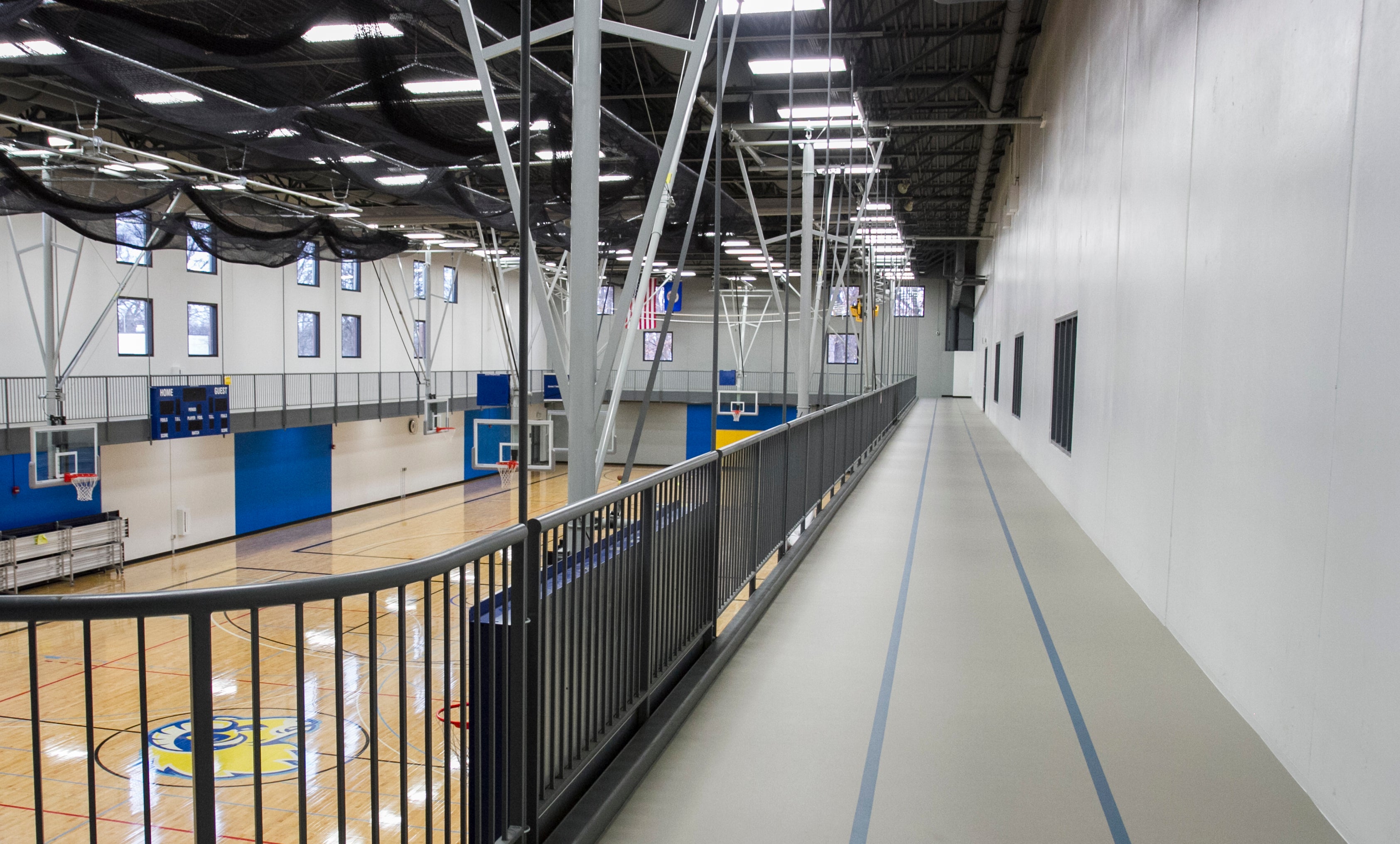 Coon Rapids campus walking track above the&nbsp;basketball&nbsp;courts&nbsp;